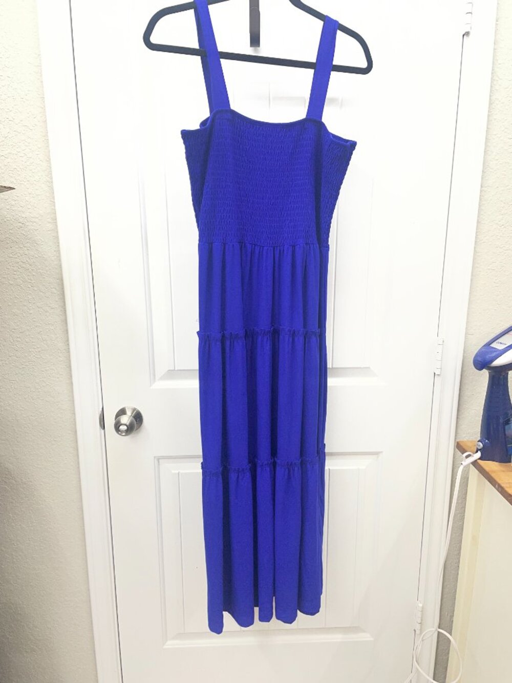 NEW Zenana Royal Blue Smocked Tiered Midi Dress Size 1X - Picture 6 of 6